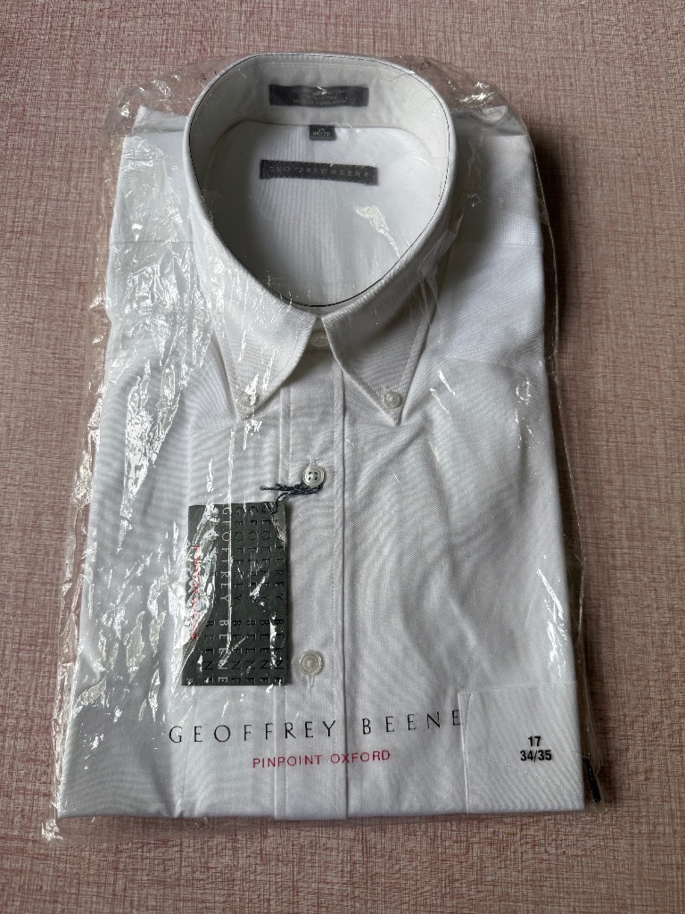 NWT! Geoffrey Beene White Pinpoint Oxford Shirt